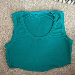 Teal soft ribbed tank top